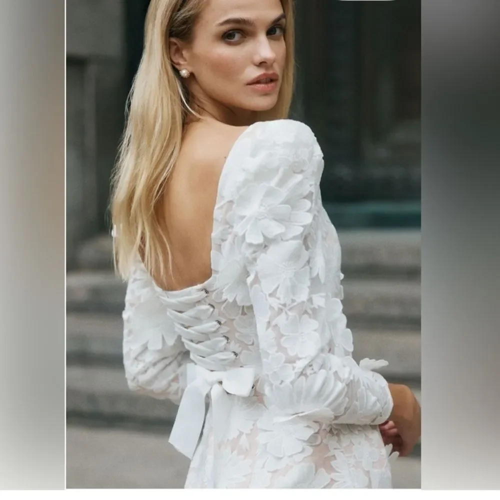 NWT Helsi Ellen Flower Appliqué Long Sleeve Mini Dress